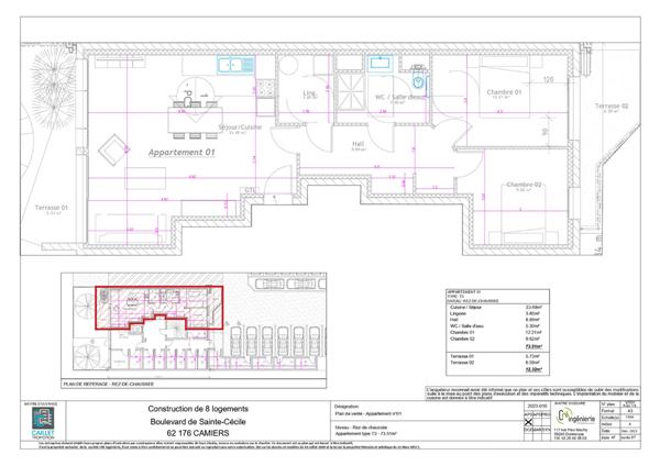 Appartement Sainte Cecile 3 pièces 73.51 m²