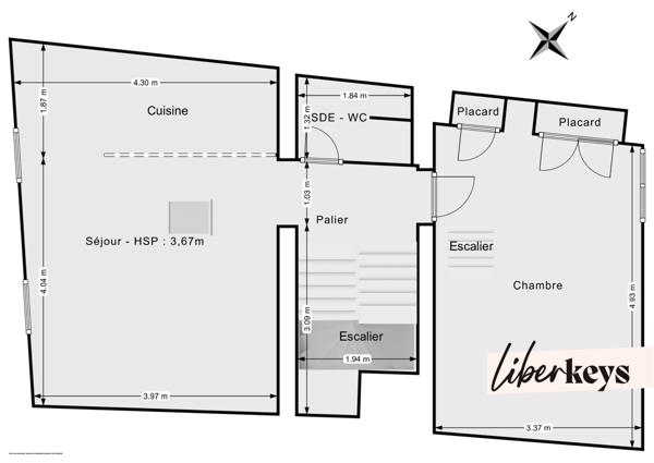 Appartement 3 pièces de 63 m² (46 m² Loi Carrez) - Centre de Draguignan - Vendu avec lot (pour local commercial ou studio) - Proche commodités