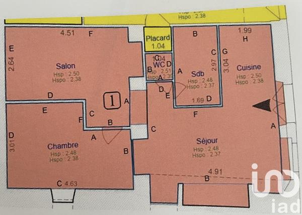 Appartement à vendre 3 pièces 58 m² Sarlat-la-Canéda