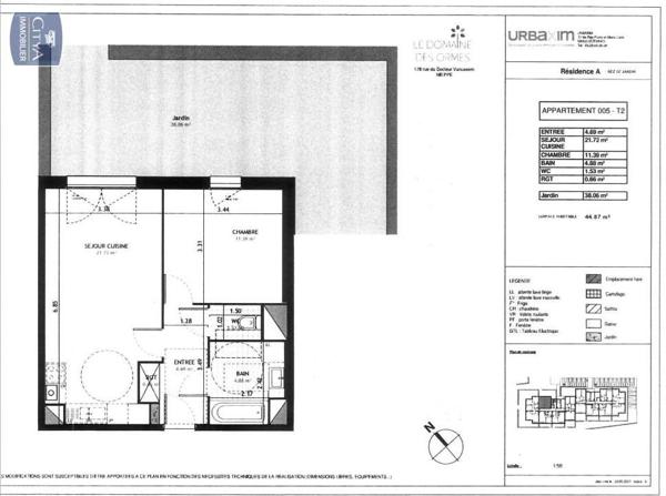 Location appartement Nieppe (59850) 2 pièces 44.87m²