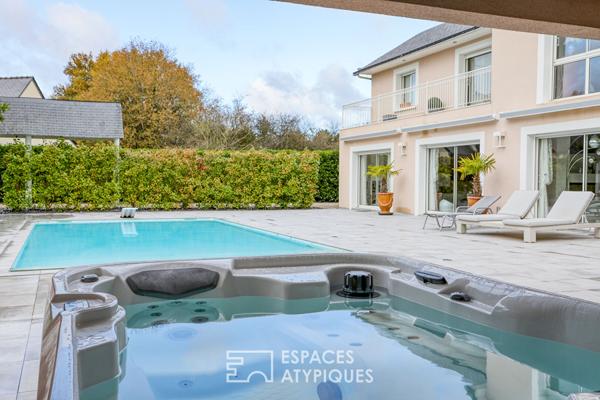 Villa contemporaine avec piscine & spa : l’élégance d’une vie dedans-dehors, au coeur de Pruniers