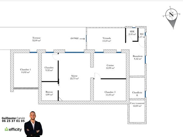 Appartement 7 pièces - 100 m² Exclusivité efficity