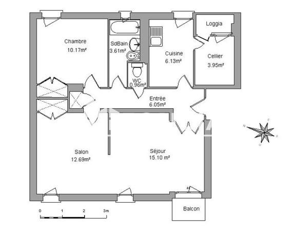 Location Appartement 3 pièces 58.7 m² - RUE ADJUDANT CHEF CHAMPION Salon De Provence 13300