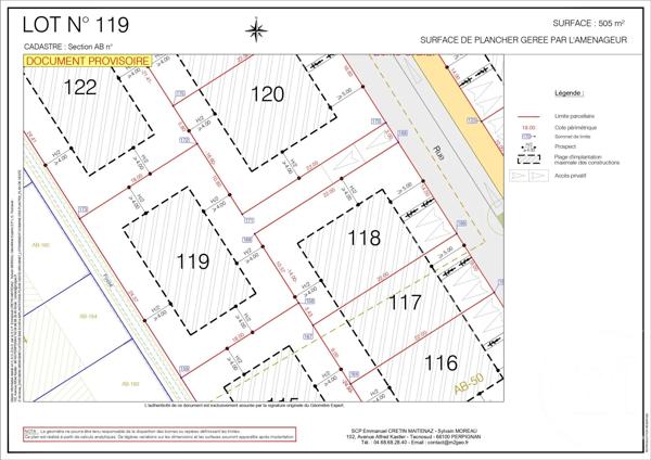 Terrain à vendre  505 m 2   LATOUR BAS ELNE  - 66