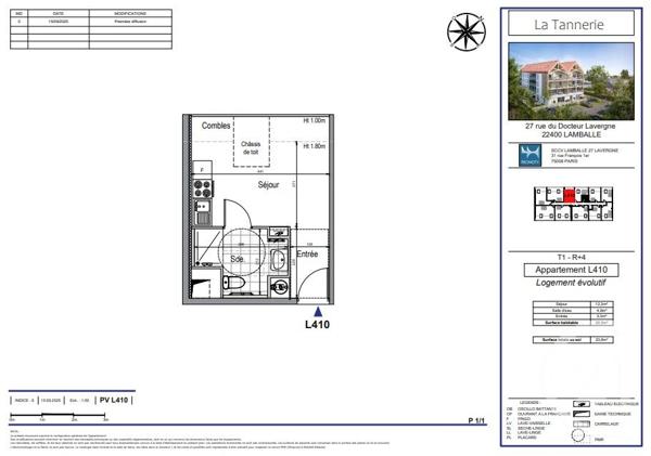 Appartement Studio à vendre  1 pièce - 20,50 m2 LAMBALLE - 22