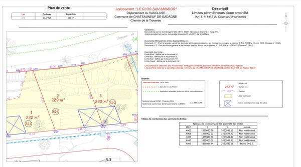 Lotissement de 229 m²
