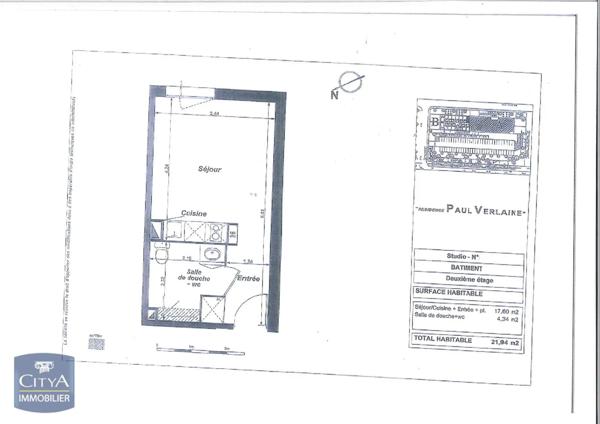 Appartement à vendre 1 pièce 21.69m²