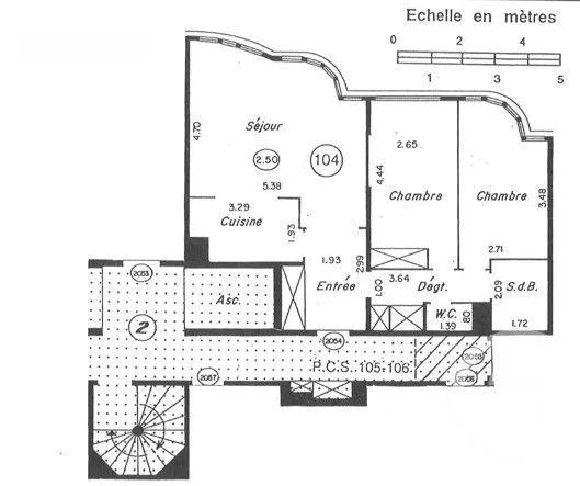 Appartement F3 à vendre  3 pièces - 70,45 m 2   PANTIN  - 93