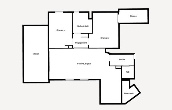 Appartement 3 pièces - 69 m² Exclusivité efficity