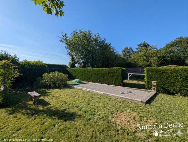 Pavillon de plain pied - 100m² - 3 chambres, grand terrain arboré et double garage