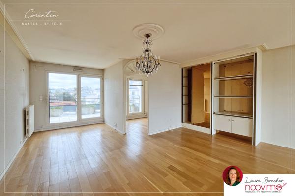 Saint-Félix vue Erdre, 5 pièces 121 m2 dernier étage avec 2 terrasses 3 garages