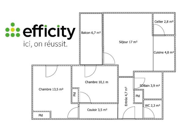 Appartement
         3 pièces
        - 64 m² 130 000 € *