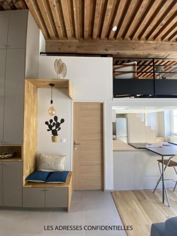 Lyon 1er - Croix Rousse - Superbe appartement canut T2 meublé avec mezzanine