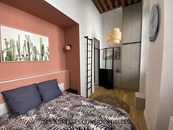 Lyon 1er - Croix Rousse - Superbe appartement canut T2 meublé avec mezzanine