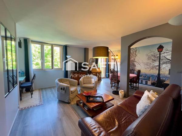 T5 80m² meublé – câble métro 8, cave, parking