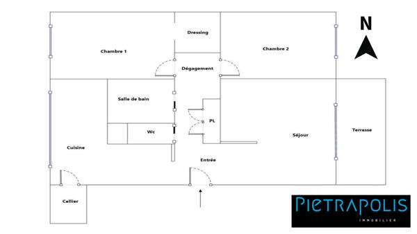 DOUA / TETE D'OR - Appartement T3 traversant de 80 m² avec terrasse.
