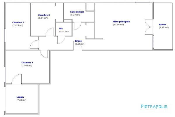 Appartement T4 de 82 m² avec balcon et parking