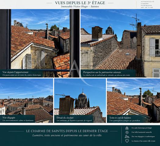 SAINTES - IMMEUBLE DE RAPPORT - 3 T2 + LAVERIE - RÉHABILITATION EN COURS