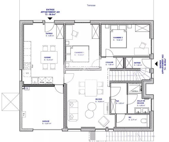 Vente                                                      Appartement
                        
                     3 pièces                      69 m2                     à Saint-Brevin-les-Pins