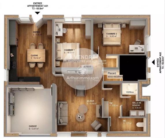 Vente                                                      Appartement
                        
                     3 pièces                      69 m2                     à Saint-Brevin-les-Pins