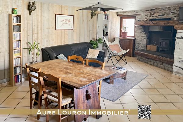 Hèches (65250) MAISON / GÎTE PYRÉNÉEN AVEC GRAND TERRAIN EN BORD DE RIVIÈRE – HÈCHES (ENTRE LANNEMEZAN & ARREAU)