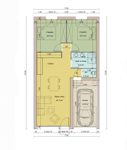 Villas 56 m² à Cabestany 66330