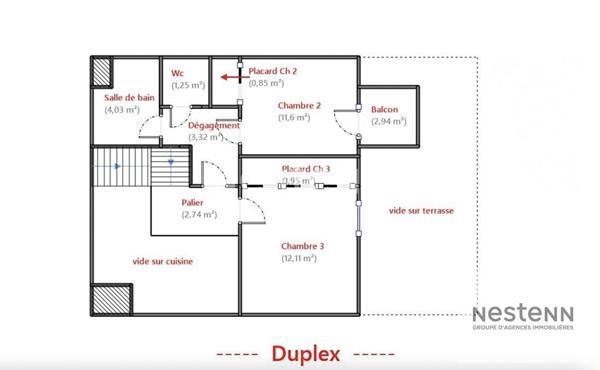 A vendre superbe appartement T4 en duplex avec terrasse, jardin et place de stationnement à Montpellier, à deux pas du tramway