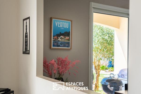Maison familiale sur jardin paysagé et piscine en impasse