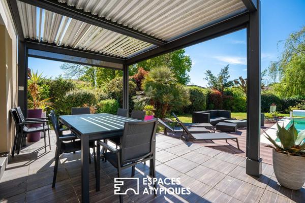Maison familiale sur jardin paysagé et piscine en impasse