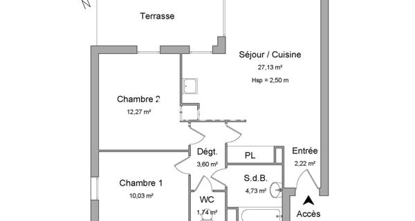 À vendre Appartement 3 pièces 61.92 m² - Saint-jean-de-védas 34430