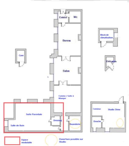 A vendre - appartement d'exception - 112 m²  + 19 m²  - Paris 75006 - Carré des Antiquaires