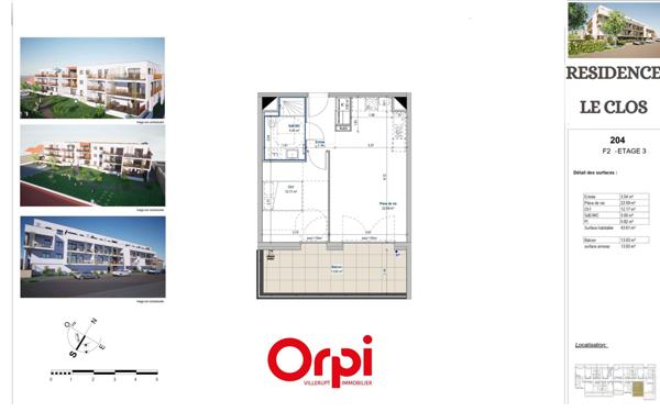 Appartement à vendre    2 pièces • 43,61 m2 Longlaville