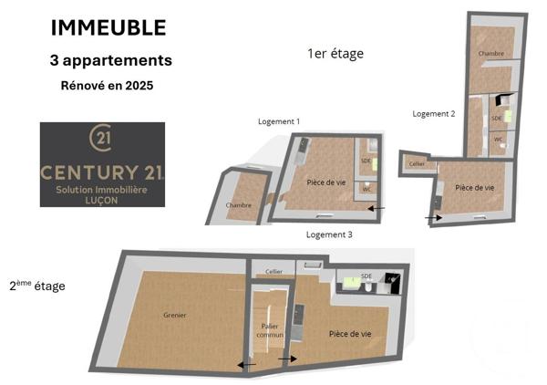 Immeuble à vendre  300 m 2   MARANS  - 17