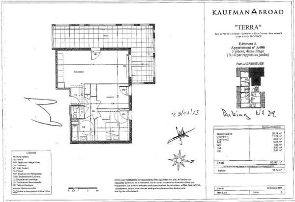 Appartement AIX EN PROVENCE 60.97 m²