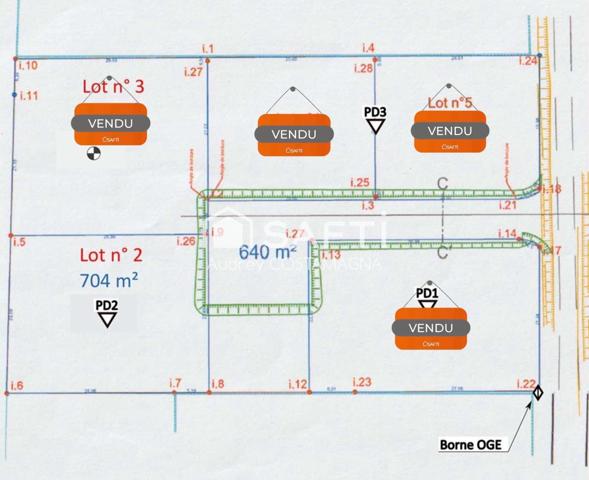Terrain viabilisé dans petit lotissement
