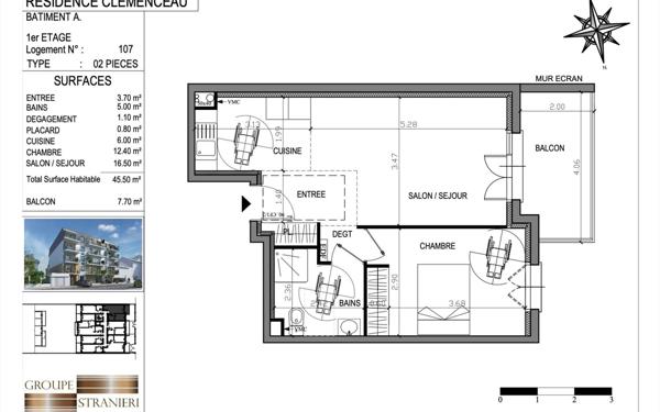 Appartement à vendre    2 pièces •  Neuilly-Plaisance