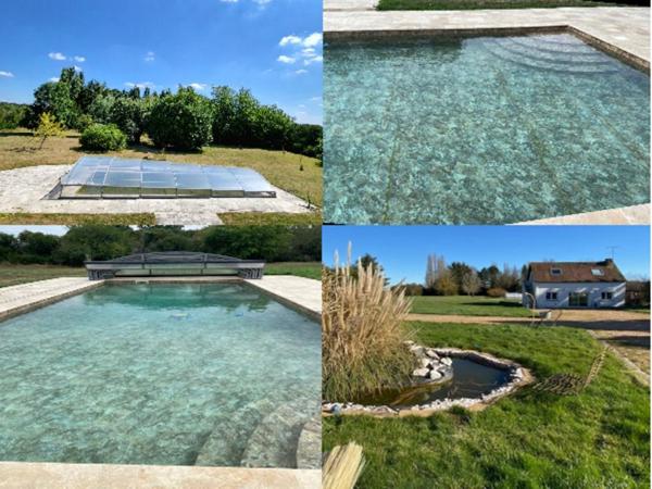 Propriété composée de 3 maisons, Illiers-l'Évêque (27770), maisons d'environ 208 m², 85 m², 66 m², piscine chauffée, dépendances, car port, terrain de 11 100 m². Prix HAI 499 550