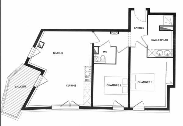 Appartement Cenon 64.5 m²