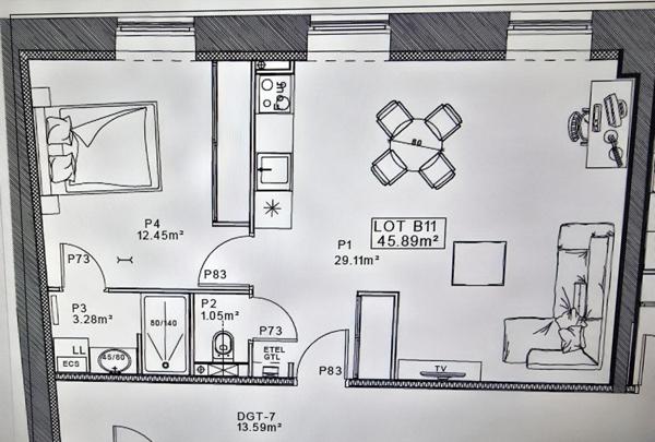 Appartement Vichy 2 pièce(s) 46 m2
