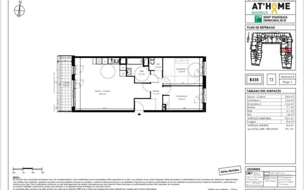 Appartement à vendre    3 pièces • 70,70 m2 Bagneux