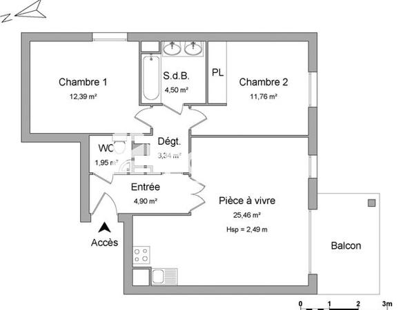 Location Appartement 3 pièces 64.3 m² - CHEMIN DE LA MARRE Marseille 13013