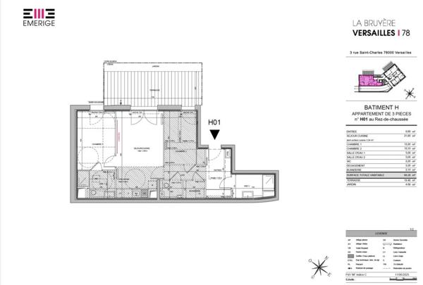 Location Appartement 3 pièces 68.2 m² - Versailles 78000