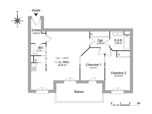 Location Appartement 3 pièces 65.3 m² - 2 RUE PIERRE LOTI Saint Cyprien Plage 66750