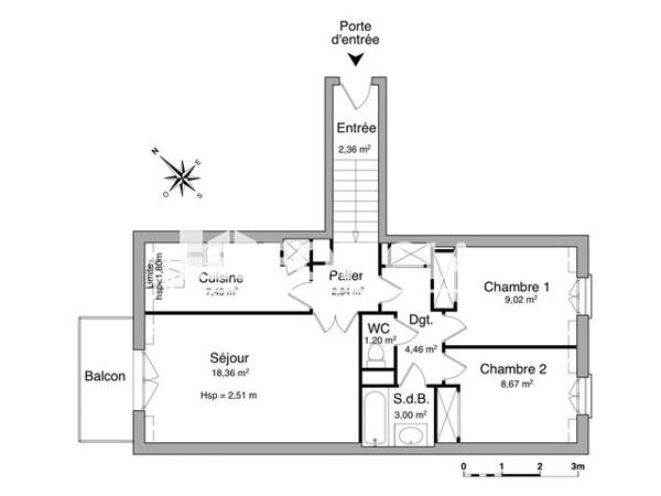 Location Appartement 3 pièces 57.71 m² - 6 RUE DES COUTURES Limay 78520