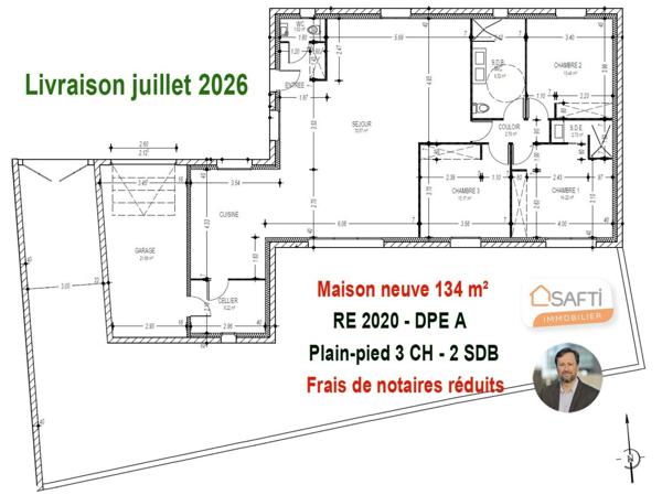 Maison neuve de plain-pied frais notaires réduits