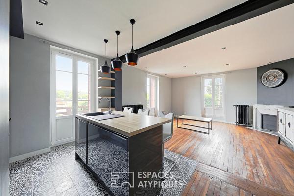 Duplex de caractère dans une meulière Art Nouveau