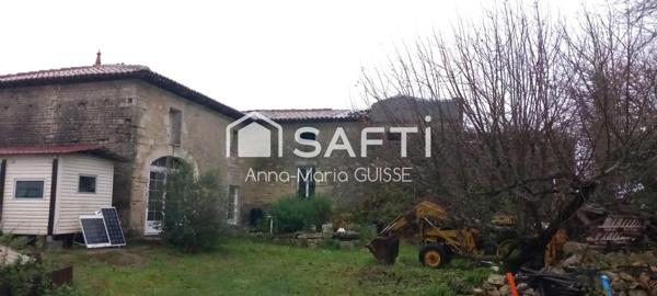 Maison de pierre 164 m², comprenant 6 pièces à rénover sur 1étage