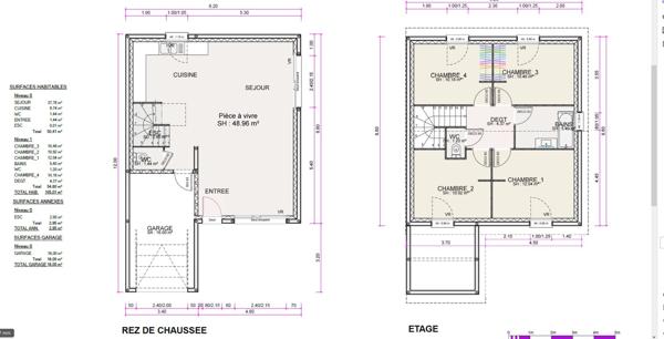 VENISSIEUX -LIMITE ST FONS maison RT2020 avec jardin place de parking et possibilité Garage