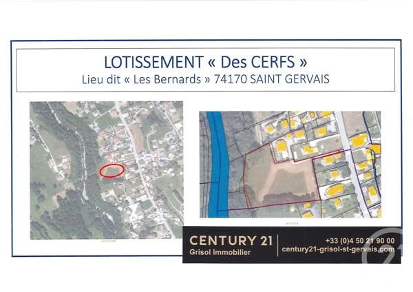 Terrain à vendre  1176 m 2   ST GERVAIS LES BAINS  - 74