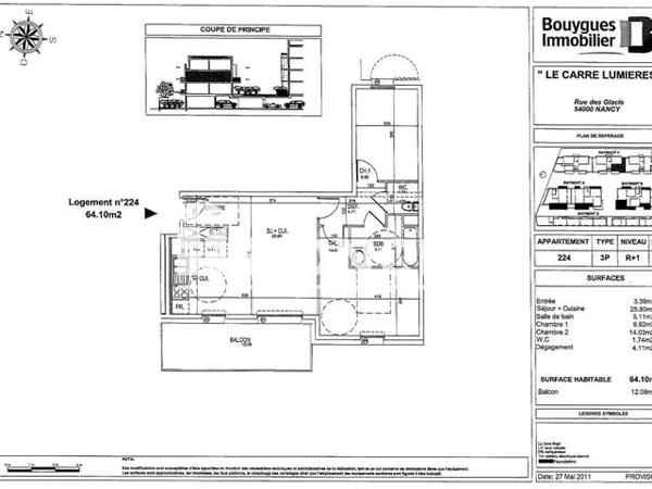 Location Appartement 3 pièces 64.1 m² - LE CARRE LUMIERE Nancy 54000